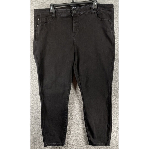 Celebrity Pink‎ Body Sculpt Jeans Women's 22 Black Crop Cotton Blend Stretch - Picture 1 of 15